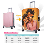 Personalized Exaggerated Comic Photo Luggage Cover Fits 18-32 Inches Suitcase Daily Use Travel Accessories Birthday Gift for Travel Lovers Couples