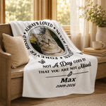 Personalised Forever Missed Always Loved Never Forgotten Soft Throw Blanket with Photo Name and Year Memorial Sympathy Gift for Pet Owner
