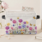 Personalised Birth Flower Design Reusable Basket with Name Daily Use Birthday Gift for Friends Family