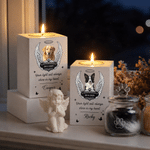 Personalized Angel Wings Paw Print  Pet Photo Wooden Candle Holder with Name and Year Loss of Pet Sympathy Memorial Gift for Pet Owners