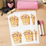 Personalised Self-Adhesive Popcorn Poppin Thank You Stickers Labels with Name Back to School Appreciation Gift for Teacher Classmate