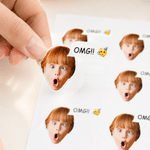 Personalized Playful emoji Face Photo Waterproof Stickers with Text Back to School Birthday Gift for Kids | Callie × emoji ™