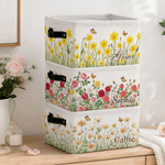 Personalised Birth Flower Design Reusable Basket with Name Daily Use Birthday Gift for Friends Family