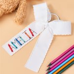 Personalized Crayon Wavy Lace Bow Hair Accessories with Name Back to School Birthday Gift for Girls