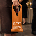 Personalised Funny Prescription Label PU Leather Wine Bag with Name Retirement Birthday Gift for Dad Wine Lovers