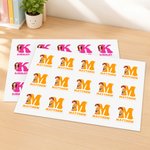 Personalized Cartoon Kid Initial Sticker Label with Name School Supplies Back to School Birthday Gift for Boys Girls