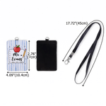 Personalized Teach Love Inspire Apple Pencil PU Leather Card Holder with Text Back to School Teacher's Day Appreciation Gift for Teachers