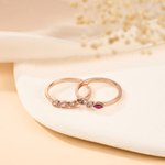 Personalised 1-5 Marquise Family Birthstone Sterling Silver Stackable Ring Mothers Jewellery Birthday Gift for Mother Gran