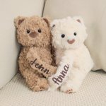 Personalized Cute Hugging Bears Lavender Scent Plush Stuffed Toy with Names Home Decor Set of 2 Anniversary Birthday Gift for Couple Lover Bestie
