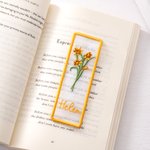 Personalised Embroidered Birth Flower Bookmark with Name Birthday Graduation Book Club Gift for Book Lovers Bookworms