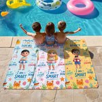 Personalised Cute Cartoon Diving Character Oversized Quick Dry Beach Towel with Name Beach Party Birthday Gift for Kids