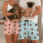 Personalized Soft Paw Heart Design Face Photo Pajama Pants Shots Birthday Gift for Family Dog Cat Lovers