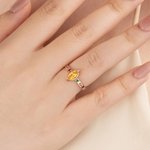 Anillo Personalizado de Piedra de Nacimiento con Nombre Grabado Joyería de Mujer Cumpleaños Día de la Madre Regalo para Mamá Abuela