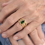 Anillo Personalizado de Piedra de Nacimiento con Nombre Grabado Joyería de Mujer Cumpleaños Día de la Madre Regalo para Mamá Abuela