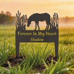 Personalised Multicolour Durable Horse Silhouette Pet Grave Marker with Texts Garden Decor Sympathy Gift for Pet Owner Parents