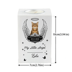 Personalized Angel Wings Paw Print  Pet Photo Wooden Candle Holder with Name and Year Loss of Pet Sympathy Memorial Gift for Pet Owners