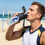 Personalised Colourful Volleyball Player Silhouette Water Bottle with Name Daily Use Back to School Birthday Gift for Teenager Volleyball Lover