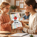 Personalized Teach Love Inspire Apple Pencil A5 Spiral Journal Notebook with Title and Surname Birthday Teacher's Day Gift for Teacher