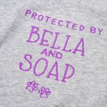 Personalised 100% Cotton Embroidered Protected By Pet Baby Bodysuit with Text and Paw Print Baby Shower Birthday Gift for Newborn Baby