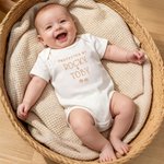 Personalised 100% Cotton Embroidered Protected By Pet Baby Bodysuit with Text and Paw Print Baby Shower Birthday Gift for Newborn Baby