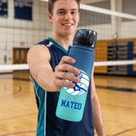 Personalised Colourful Volleyball Player Silhouette Water Bottle with Name Daily Use Back to School Birthday Gift for Teenager Volleyball Lover