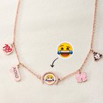 Personalised Smiling emoji Crying emoji Emotional Reversal Necklace with Text and Date Birthday Anniversary Gift for Best Friend | Callie × emoji ™