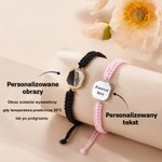 Personalizowana bransoletka pleciona z regulacją z ukrytym zdjęciem aktywowanym ciepłem miłość którą ujawnia tylko twoje ciepło