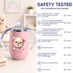 Personalized Cute Fantasy Unicorn Bear Animal 10 oz Insulated Sippy Cup with Name and Handle Baby Shower Birthday Gift for Toddler Kid