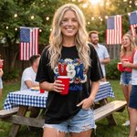 Personalized Multicolor American Oil Painting Daisy T-shirt Sweatshirt Hoodie with Name Daily Wear Birthday Independence Day Gift for Family Friends