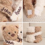 Personalized Cute Hugging Bears Lavender Scent Plush Stuffed Toy with Names Home Decor Set of 2 Anniversary Birthday Gift for Couple Lover Bestie