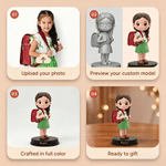 Personalized Photo 3D Figurine Ornament with Name Daily Use Room Decor Back to School Birthday Gift for Kids