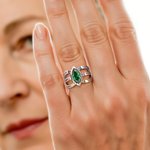 Anillo Personalizado de Piedra de Nacimiento con Nombre Grabado Joyería de Mujer Cumpleaños Día de la Madre Regalo para Mamá Abuela