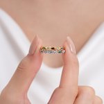 Personalised 1-5 Marquise Family Birthstone Sterling Silver Stackable Ring Mothers Jewellery Birthday Gift for Mother Gran