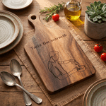 Personalised Faceless Line Drawing Portrait Charcuterie Chopping Board with Text Kitchen Decor Anniversary Birthday Gift for Couple