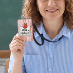 Personalized Teach Love Inspire Apple Pencil PU Leather Card Holder with Text Back to School Teacher's Day Appreciation Gift for Teachers