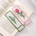 Personalised Embroidered Birth Flower Bookmark with Name Birthday Graduation Book Club Gift for Book Lovers Bookworms