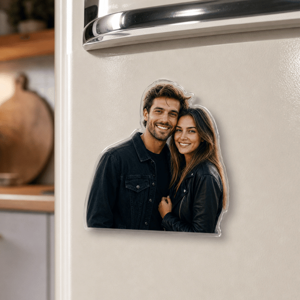 Personalised Photo Design Magnetic Clear Acrylic Fridge Magnet with Text Daily Use Home Decor Birthday Gift for Family Couple