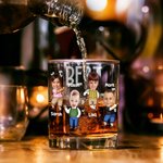 Personalised Best Daddy By Par Golf Photo Character 10 oz Whisky Glass with Name and Title Father's Day Golf Weekend Gift for Man Golf Lover