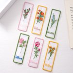 Personalised Embroidered Birth Flower Bookmark with Name Birthday Graduation Book Club Gift for Book Lovers Bookworms