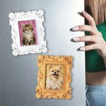 Personalised Pet Photo Vintage Frame Refrigerator Magnet with Name Home Decoration Daily Use Birthday Gift for Pet Lovers Pet Owners