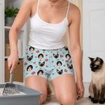 Personalized Soft Paw Heart Design Face Photo Pajama Pants Shots Birthday Gift for Family Dog Cat Lovers