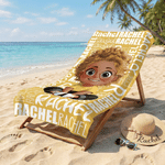 Personalised Cartoon Character Name Oversized Quick Dry Beach Towel Summer Holiday Beach Party Gift for Boy Girl