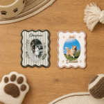 Imán de nevera con foto de mascota en marco colorido personalizado. Decoración para el hogar de uso diario. Regalo de cumpleaños o aniversario para los amantes de las mascotas.