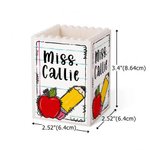 Personalized Apple Pencil Bow Meaningful Building Blocks Pen Holder with Surname Teacher's Day Appreciation Gift for Teacher Educator