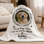 Personalised Forever Missed Always Loved Never Forgotten Soft Throw Blanket with Photo Name and Year Memorial Sympathy Gift for Pet Owner