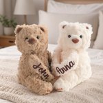 Personalized Cute Hugging Bears Lavender Scent Plush Stuffed Toy with Names Home Decor Set of 2 Anniversary Birthday Gift for Couple Lover Bestie
