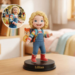 Personalized Photo 3D Figurine Ornament with Name Daily Use Room Decor Back to School Birthday Gift for Kids