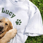 Personalized Birth Flower Paw Prints Multicolor T-shirt Sweatshirt with Pet Photo and Name Daily Wear Birthday Anniversary Gift Pet Lovers