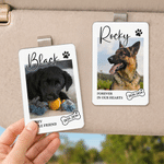 Personalised Pet Photo Bone Paw Car Visor Clip with Name and Date Car Accessory Pet Loss Memorial Gift for Pet Owner Lover