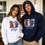 Personalized Multicolor American Oil Painting Daisy T-shirt Sweatshirt Hoodie with Name Daily Wear Birthday Independence Day Gift for Family Friends